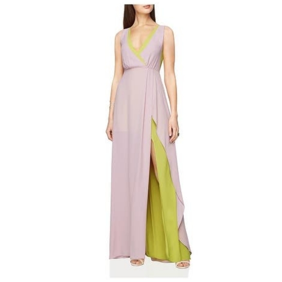 BCBGMaxAzria Dresses & Skirts - Bcbgmaxazria sage evening gown colorblock